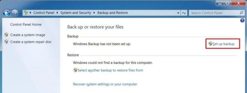 วิธีสร้างการสำรองข้อมูลแบบเต็มบน Windows 7
