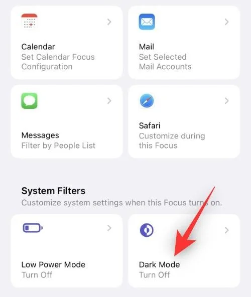 iOS 16의 iPhone에서 포커스 필터를 사용하는 방법