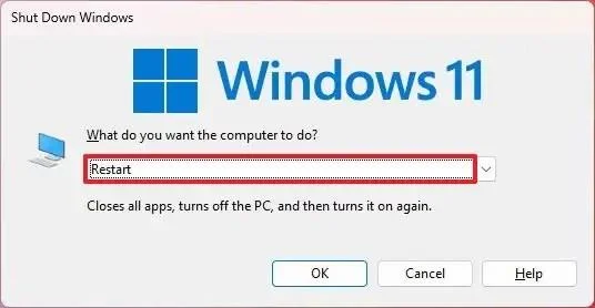 รีสตาร์ทคอมพิวเตอร์ Windows 11 (หกวิธี)