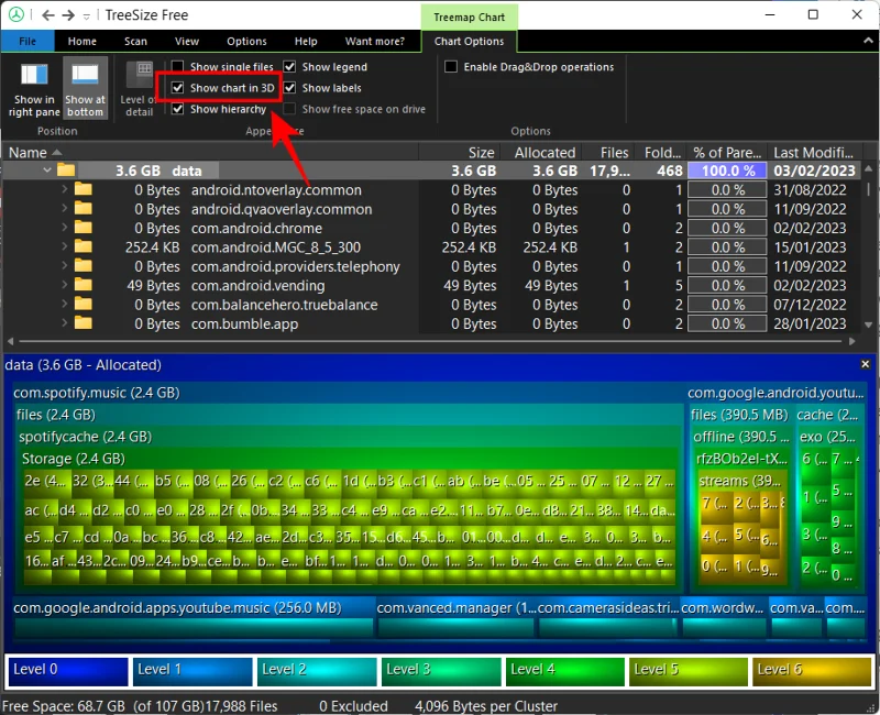 วิธีตรวจสอบพื้นที่ใช้งานบน Android จากพีซี Windows ผ่าน MTP