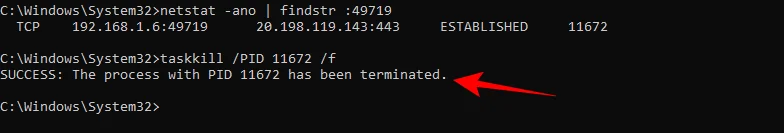 วิธีฆ่ากระบวนการบนพอร์ตบน Windows 11