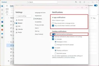 วิธีเปลี่ยนการตั้งค่าการแจ้งเตือนใน Outlook สำหรับ Windows 11