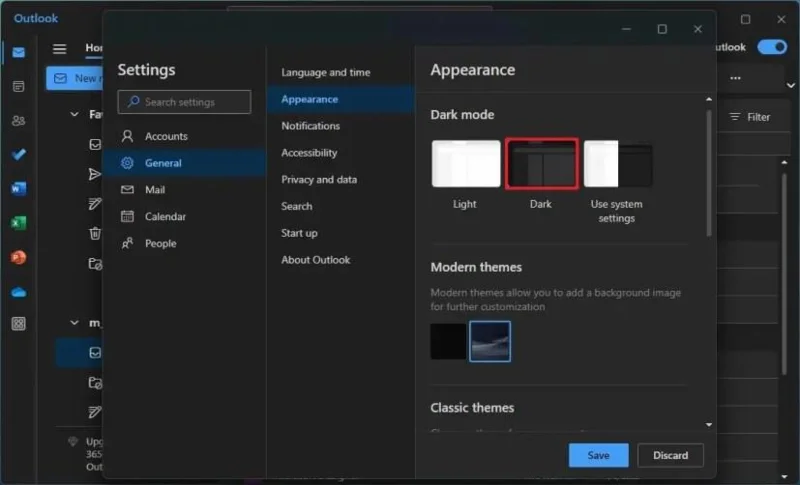 วิธีเปิดใช้งานโหมดมืดของแอป Outlook ใหม่บน Windows 11
