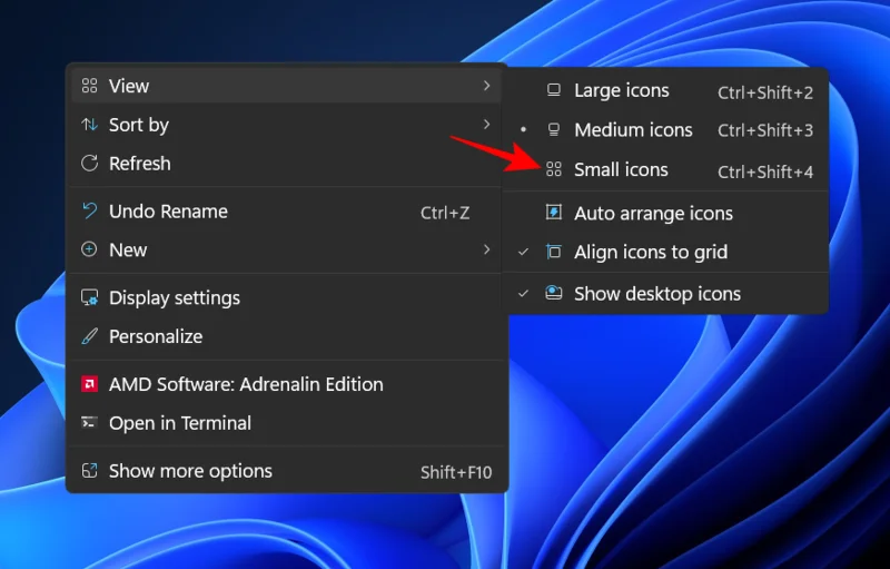 วิธีทำให้ไอคอนเล็กลงบน Windows 11 [5 วิธี]