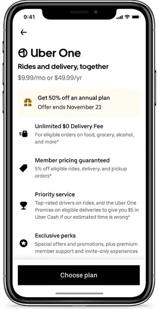 Uber One 서비스 설명
