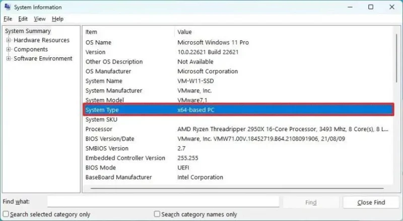 Windows 11에서 시스템 정보 확인 중