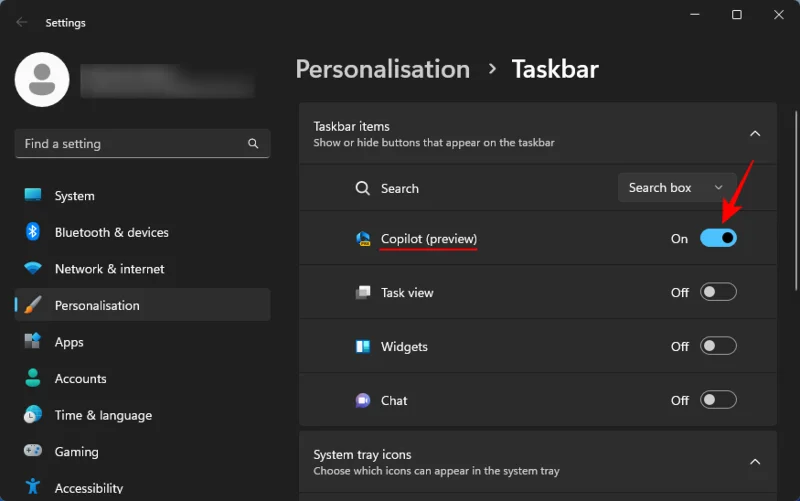 Windows Copilot을 사용하여 어두운 모드, 방해사절(DND)을 켜고 Bluetooth 장치 관리 등을 수행하는 방법