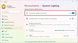 วิธีใช้ Dynamic Lighting สำหรับอุปกรณ์ RGB บน Windows 11 23H2