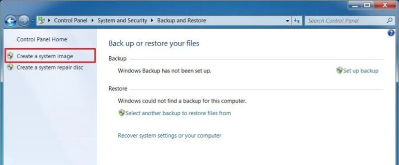 วิธีสร้างการสำรองข้อมูลแบบเต็มบน Windows 7