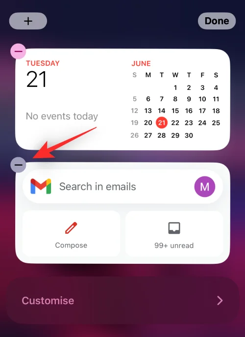 iOS 16의 iPhone에서 위젯을 관리하는 방법