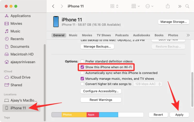 iPhone 백업을 외장 HDD에 복사하는 방법