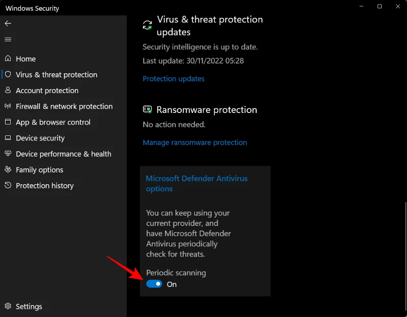 Windows 11에서 Windows 보안 바이러스 백신을 비활성화하는 6가지 방법