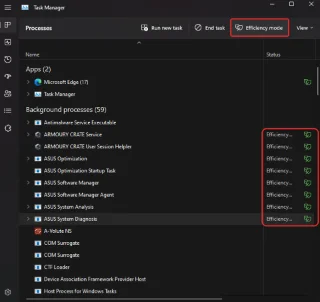 วิธีเปิดหรือปิดโหมดประสิทธิภาพใน Windows 11 สำหรับแอปหรือกระบวนการ