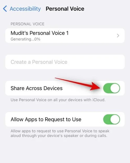 iOS 17を搭載したiPhoneでパーソナルボイスを設定して使用する方法