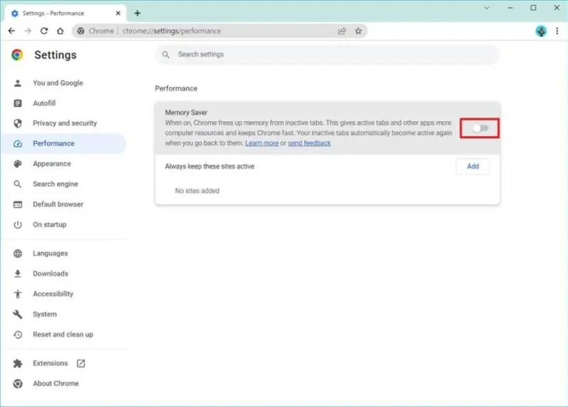 วิธีเปิดใช้งานแท็บประหยัดหน่วยความจำบน Google Chrome