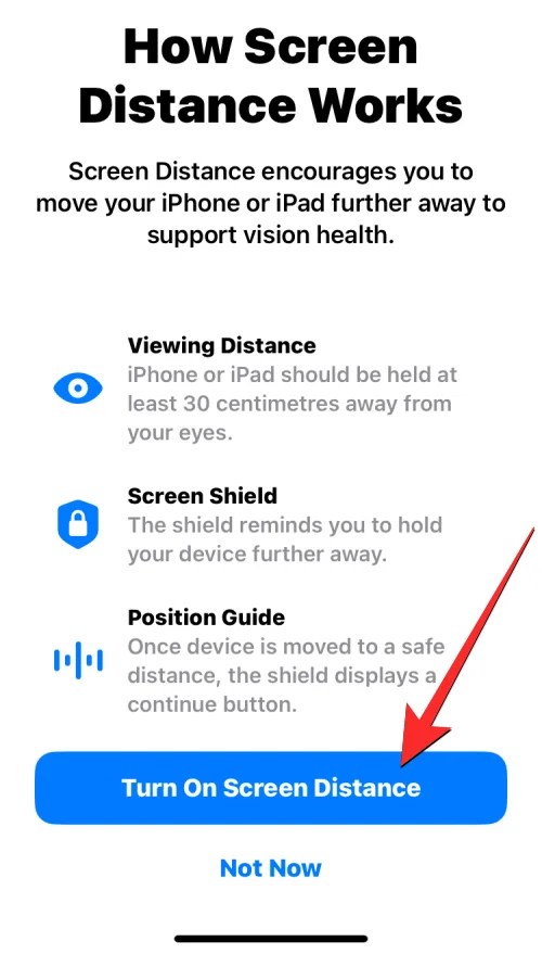 Comment activer et utiliser Screen Distance sur iOS 17