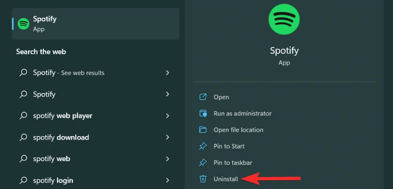 วิธีถอนการติดตั้ง Spotify บน Windows 11