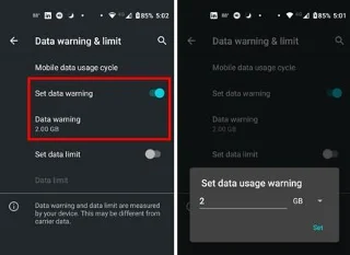 Android: 백그라운드 데이터 활성화 또는 비활성화
