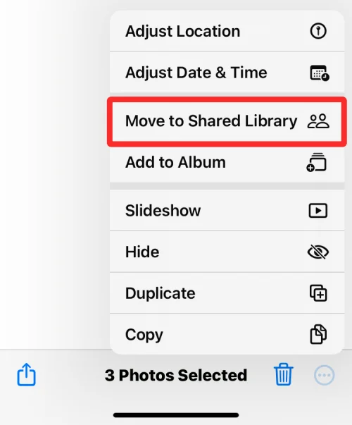 IOS 16: 사진 앱의 공유 라이브러리로 사진을 전송하는 방법