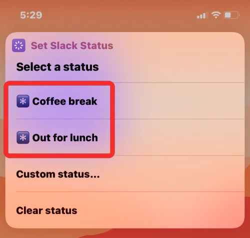 Apple 바로가기를 사용하여 Slack 상태를 설정하는 방법