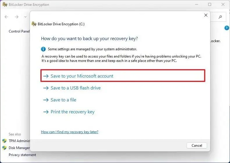 วิธีสำรองคีย์การกู้คืน BitLocker บน Windows 11