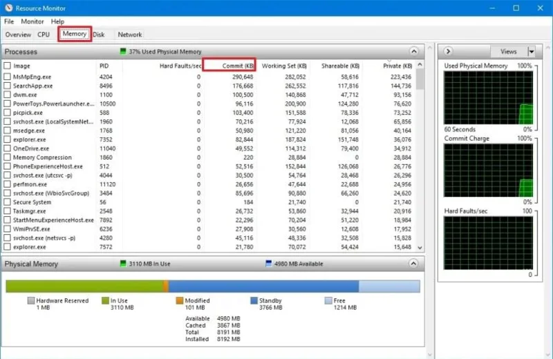วิธีตรวจสอบการใช้งานหน่วยความจำสูงของแอพใน Windows 11, 10