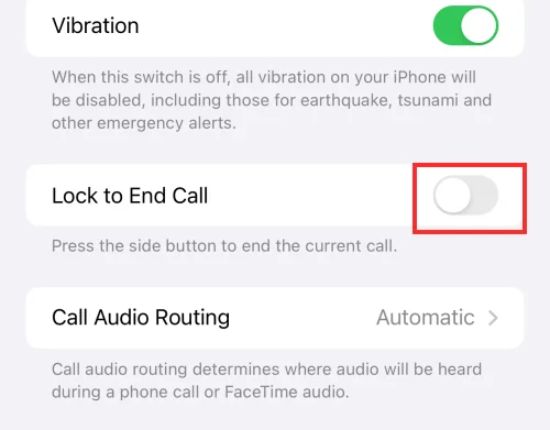iOS 16의 iPhone에서 측면 버튼으로 통화가 종료되는 것을 방지하는 방법