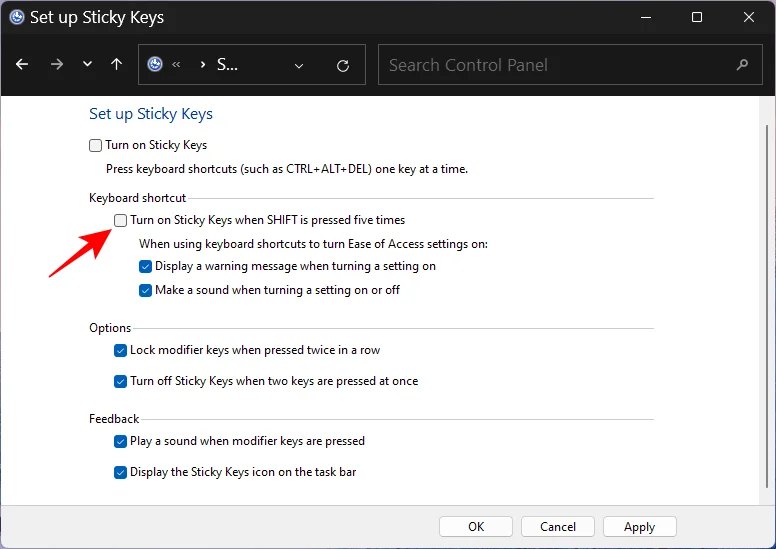 วิธีปิดการใช้งาน Sticky Keys อย่างถาวรบน Windows 11 [2023]
