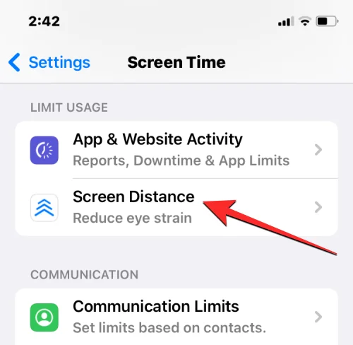 Comment activer et utiliser Screen Distance sur iOS 17