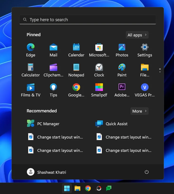 วิธีเปลี่ยนเค้าโครงเมนู Start ใน Windows 11