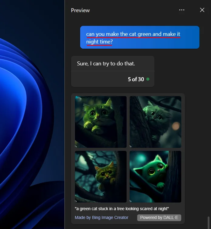 Windows Copilot을 사용하여 AI 이미지를 생성하는 방법