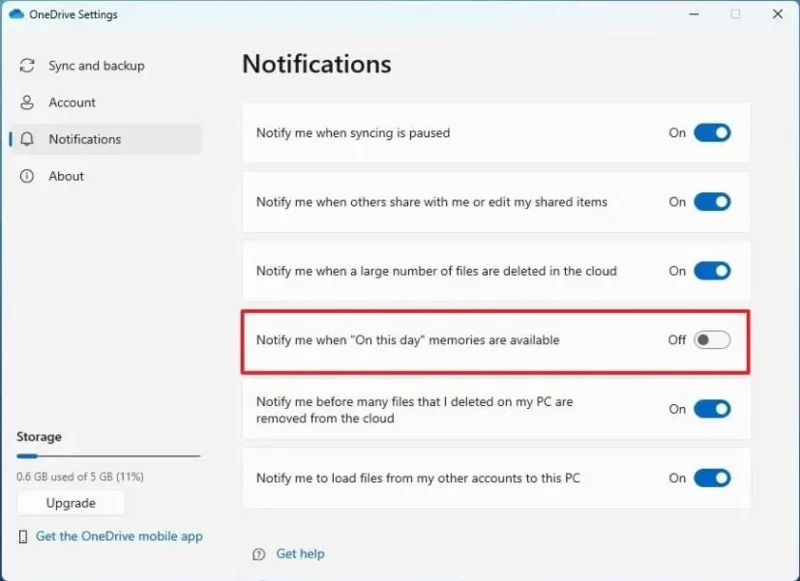 วิธีหยุดอีเมลและการแจ้งเตือนจาก OneDrive ในวันนี้