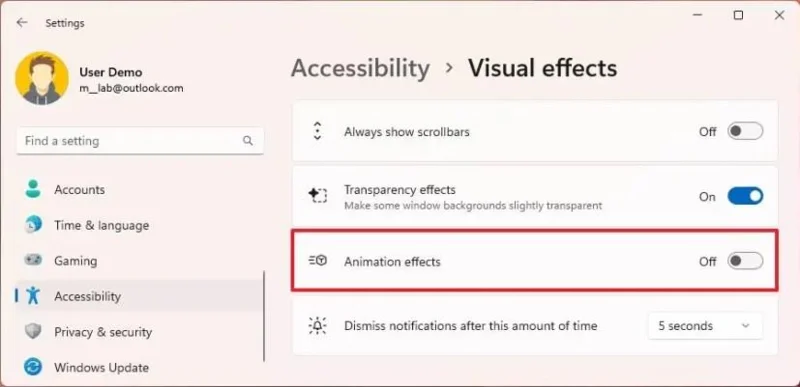 วิธีปิดการใช้งานเอฟเฟกต์ภาพเคลื่อนไหวใน Windows 11