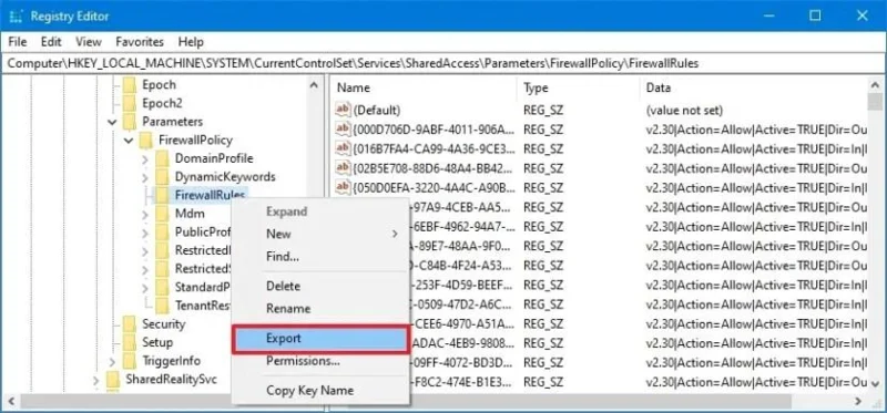 วิธีส่งออกและนำเข้ากฎไฟร์วอลล์เฉพาะใน Windows 10