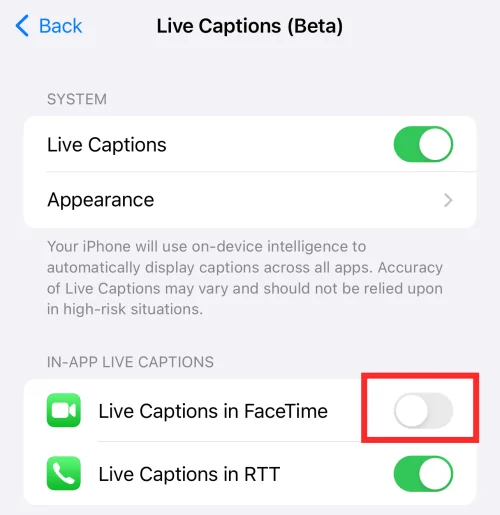 iOS 16의 FaceTime에서 실시간 캡션을 활성화 또는 비활성화하는 방법
