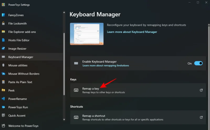 วิธีปิดการใช้งานปุ่มคีย์บอร์ดบน Windows 11 โดยใช้ PowerToys จาก Microsoft