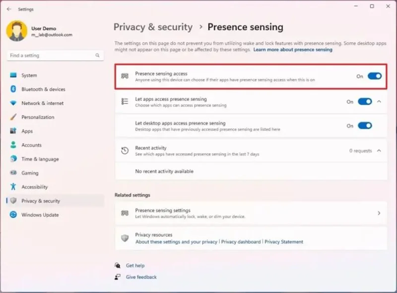 วิธีเปิดใช้งานฟีเจอร์ Presence Sensing บน Windows 11 วิธีเปิดใช้งานฟีเจอร์ Presence Sensing บน Windows 11