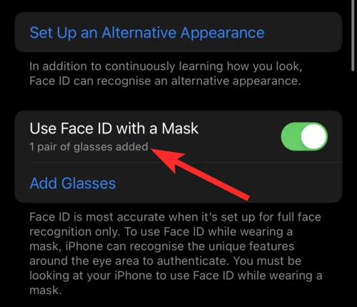 iPhone의 Face ID에 안경을 추가하는 방법