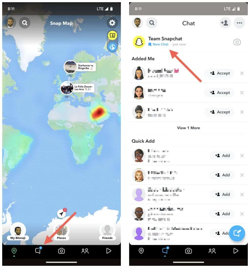 Snapchat에서 반만 스와이프하는 방법