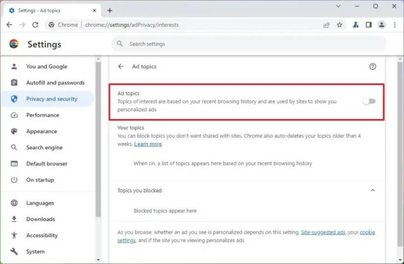 วิธีปิดการใช้งานการติดตามโฆษณาแบบกำหนดเป้าหมายบน Google Chrome