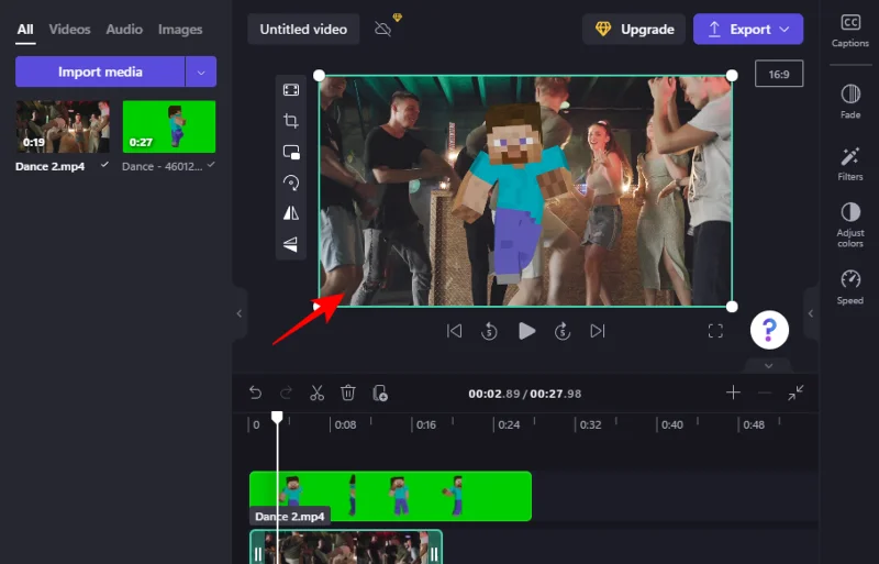 Clipchamp에서 그린 스크린을 수행하는 방법
