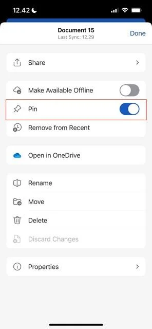 如何在 Microsoft Office 中固定文檔
