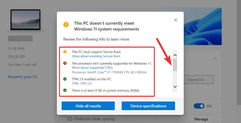 Windows 11: "시스템 요구 사항이 충족되지 않음" 워터마크를 제거하는 방법