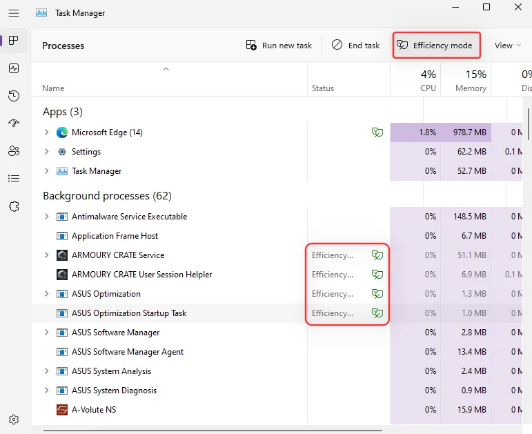 Windows 11 22H2 업데이트 작업 관리자의 새로운 기능