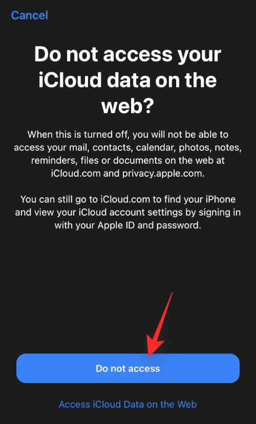iCloud 웹에서 데이터에 대한 액세스를 비활성화하는 방법