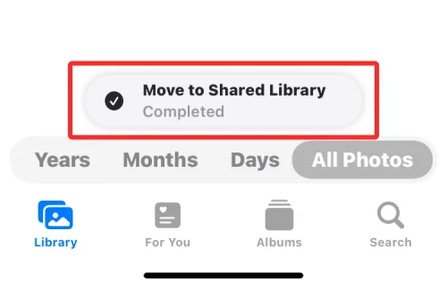 IOS 16: 사진 앱의 공유 라이브러리로 사진을 전송하는 방법