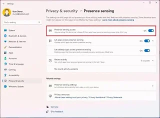 วิธีเปิดใช้งานฟีเจอร์ Presence Sensing บน Windows 11