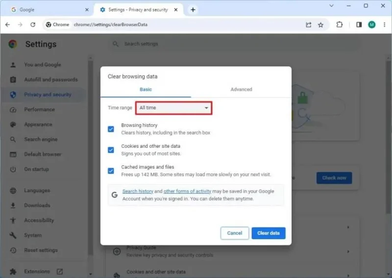 วิธีล้างแคชและคุกกี้ของ Google Chrome บน Windows 11