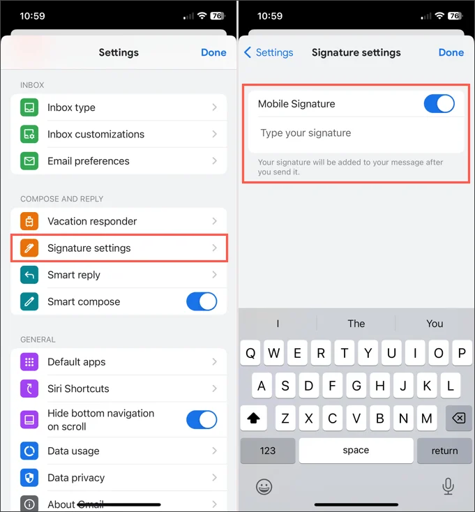 Gmail, Outlook, Yahoo 등에서 서명을 만드는 방법