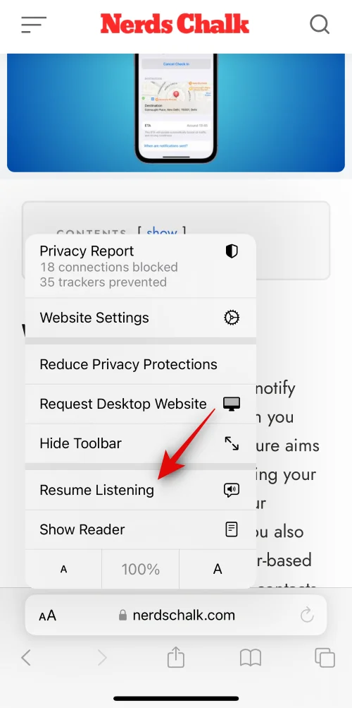 如何讓 Safari 在裝有 iOS 17 的 iPhone 上閱讀文本